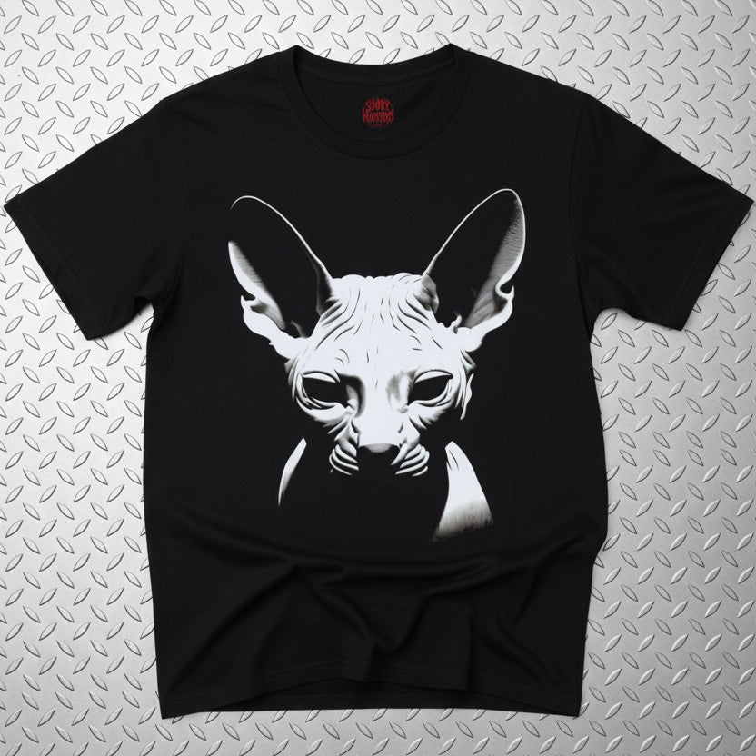 T-Shirt - Hairless Sphynx Cat Graphic | Long Sleeve Tee from SHIRT MONSTERS