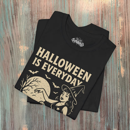 T-Shirt - Halloween Is Everyday | Unisex T-shirt (Bella+Canvas 3001) | Halloween, Spiritual | Goth/Gothic, Rockabilly from Crypto Zoo Tees
