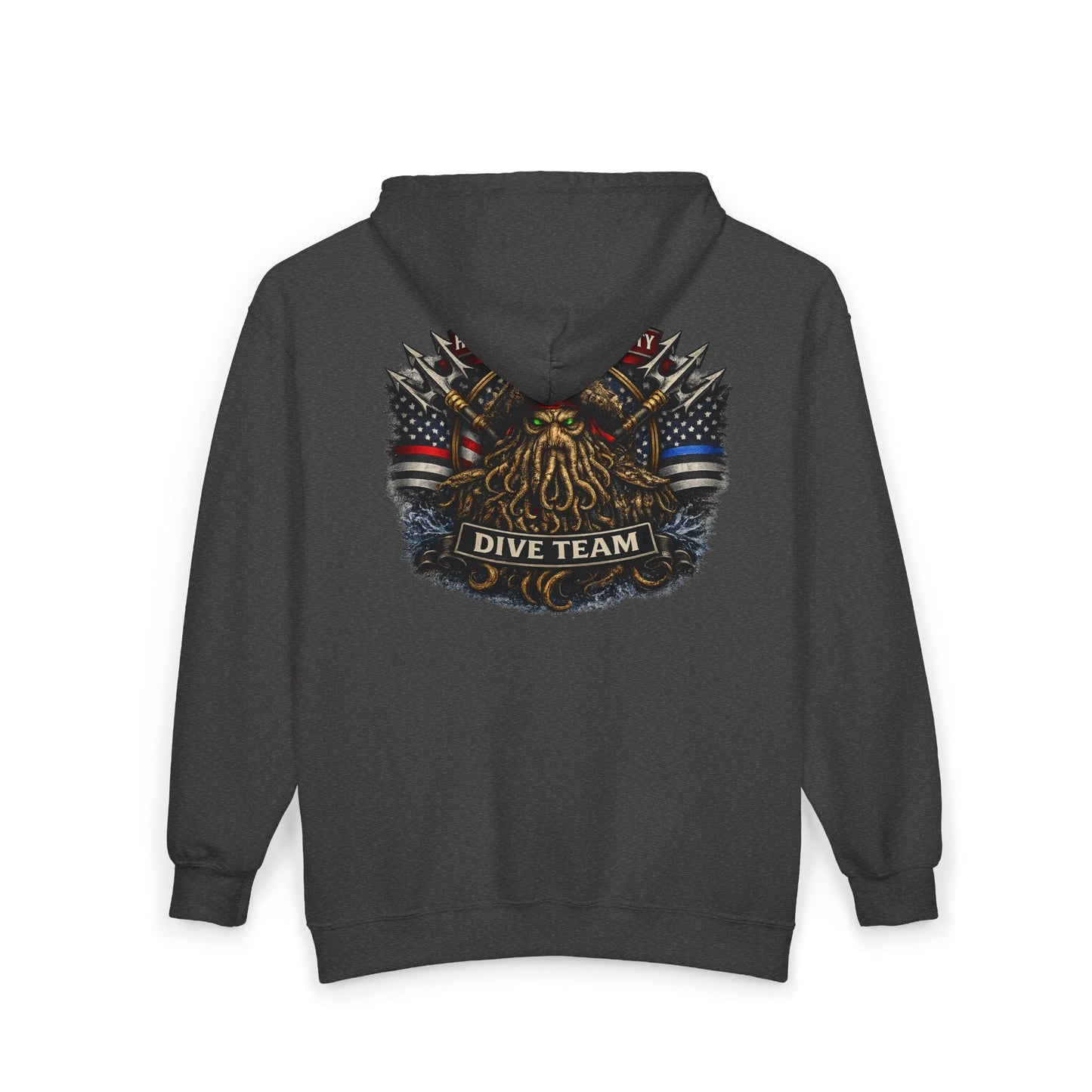 Hoodie - Hampton Dive Team Diver Down Zipper Hoodie from Crypto Zoo Tees