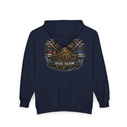 Hoodie - Hampton Dive Team Diver Down Zipper Hoodie from Crypto Zoo Tees