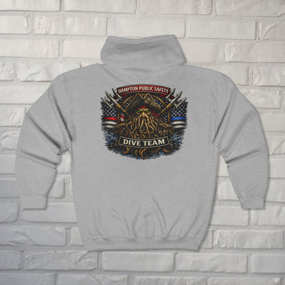Hoodie - Hampton Dive Team Diver Zipper Hoodie from Crypto Zoo Tees