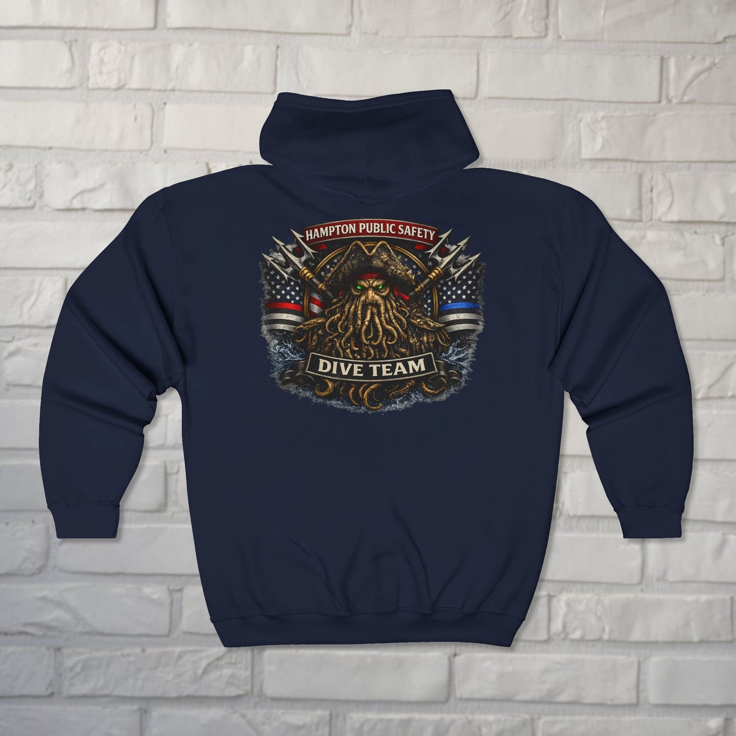 Hoodie - Hampton Dive Team Diver Zipper Hoodie from Crypto Zoo Tees