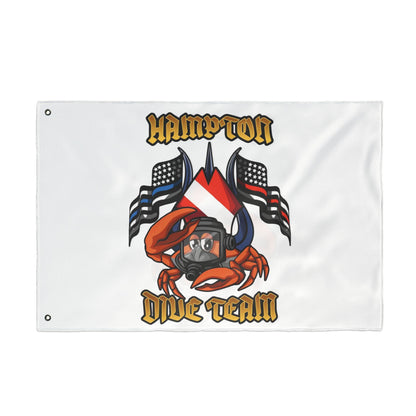 Home Decor - Hampton Dive Team Flag — Double - Sided Nautical Dive Flag with Crab & American Flags CUSTOM from Crypto Zoo Tees