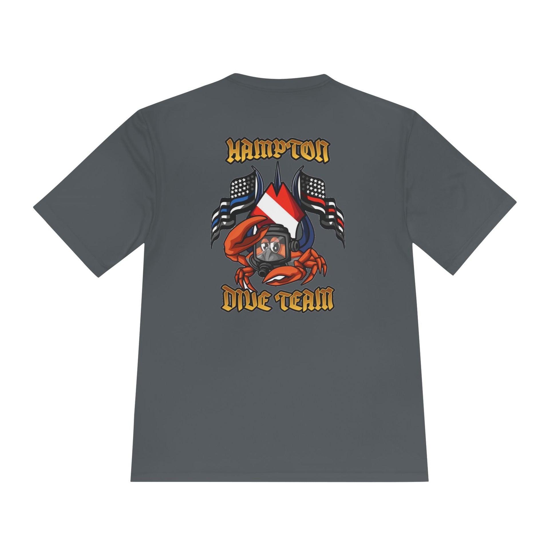T-Shirt - Hampton Dive Team - Moisture Wicking - Crab Shirt - CUSTOM from SHIRT MONSTERS