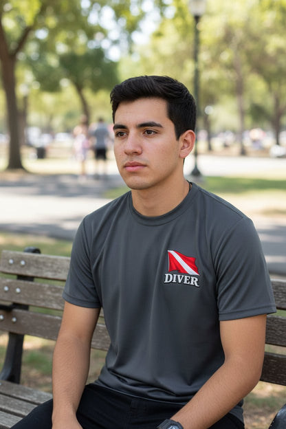 T-Shirt - Hampton Dive Team - Moisture Wicking - Diver Pirate Shirt - CUSTOM from SHIRT MONSTERS