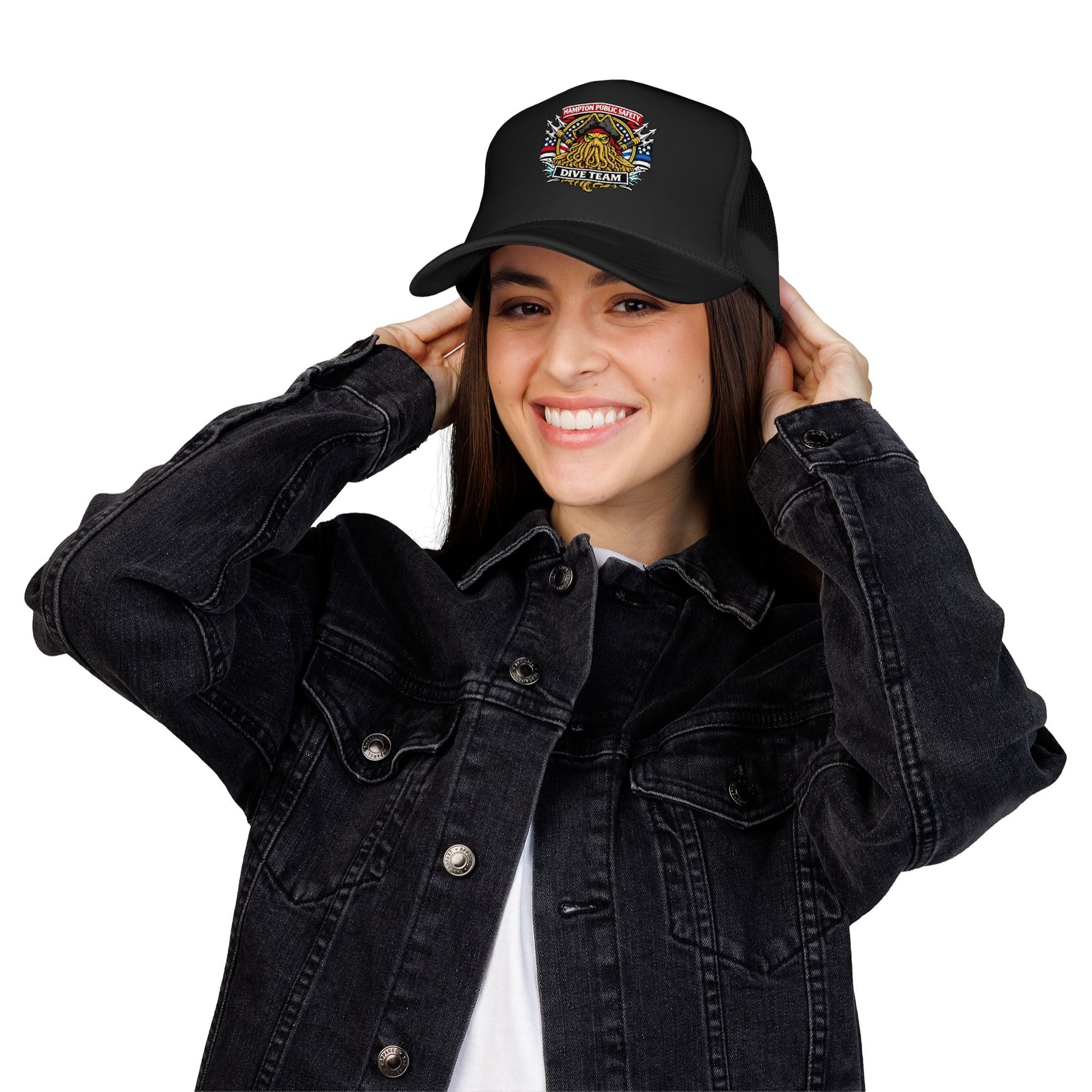 Hats - Hampton Dive Team - Printed Trucker Hat from Crypto Zoo Tees