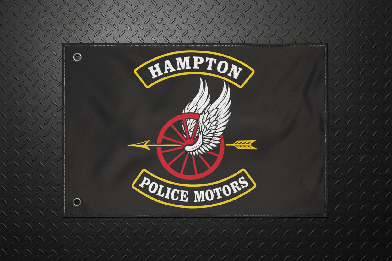 Home Decor - Hampton Police Motors — Double-Sided Flag - CUSTOM from SHIRT MONSTERS