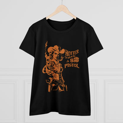 T-Shirt - Hotter Than A 2 Dollar Pistol | Rockabilly Goth Western Cowgirl | Women's T-Shirt | Cotton Tee from Crypto Zoo Tees