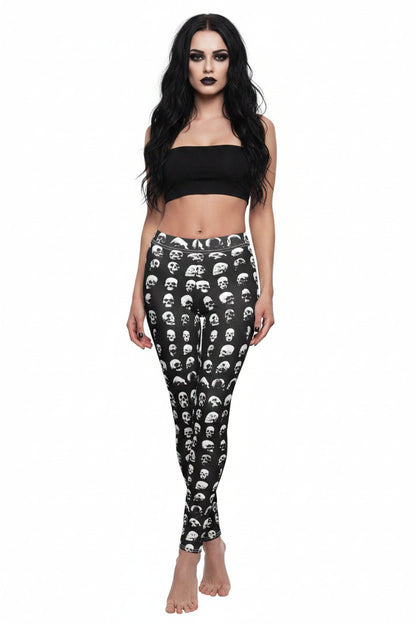 All Over Prints - Human Skull Leggings | Skulls & Skeletons, Horror | Goth/Gothic from SHIRT MONSTERS