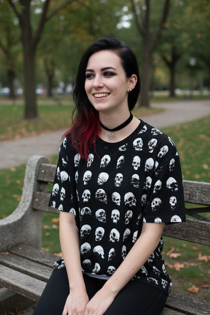 All Over Prints - Human Skulls All Over Print Shirt | Skulls & Skeletons, Horror | Unisex All Over Print Tee | Goth/Gothic from SHIRT MONSTERS