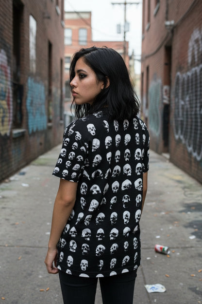 All Over Prints - Human Skulls All Over Print Shirt | Skulls & Skeletons, Horror | Unisex All Over Print Tee | Goth/Gothic from SHIRT MONSTERS