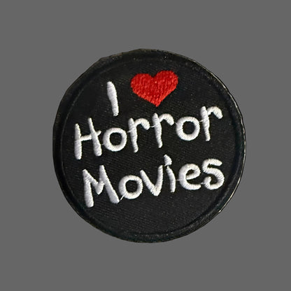 - I Love Horror Movies Patch | Iron On Patch | Horror, Halloween | Goth/Gothic from SHIRT MONSTERS