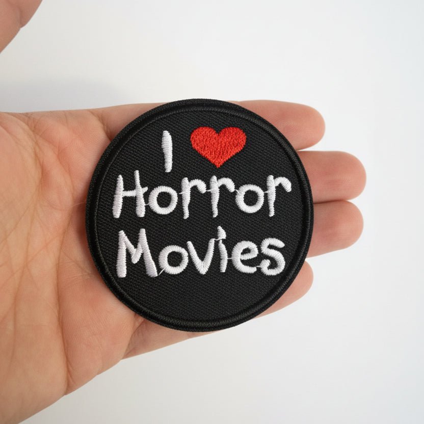 - I Love Horror Movies Patch | Iron On Patch | Horror, Halloween | Goth/Gothic from SHIRT MONSTERS