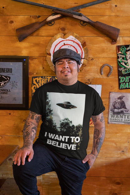 T-Shirt - I Want to Believe Tee | Alien & UFO, Horror | Kids Tee from Crypto Zoo Tees