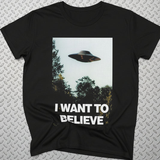 T-Shirt - I Want to Believe Tee | Alien & UFO, Horror | Kids Tee from Crypto Zoo Tees