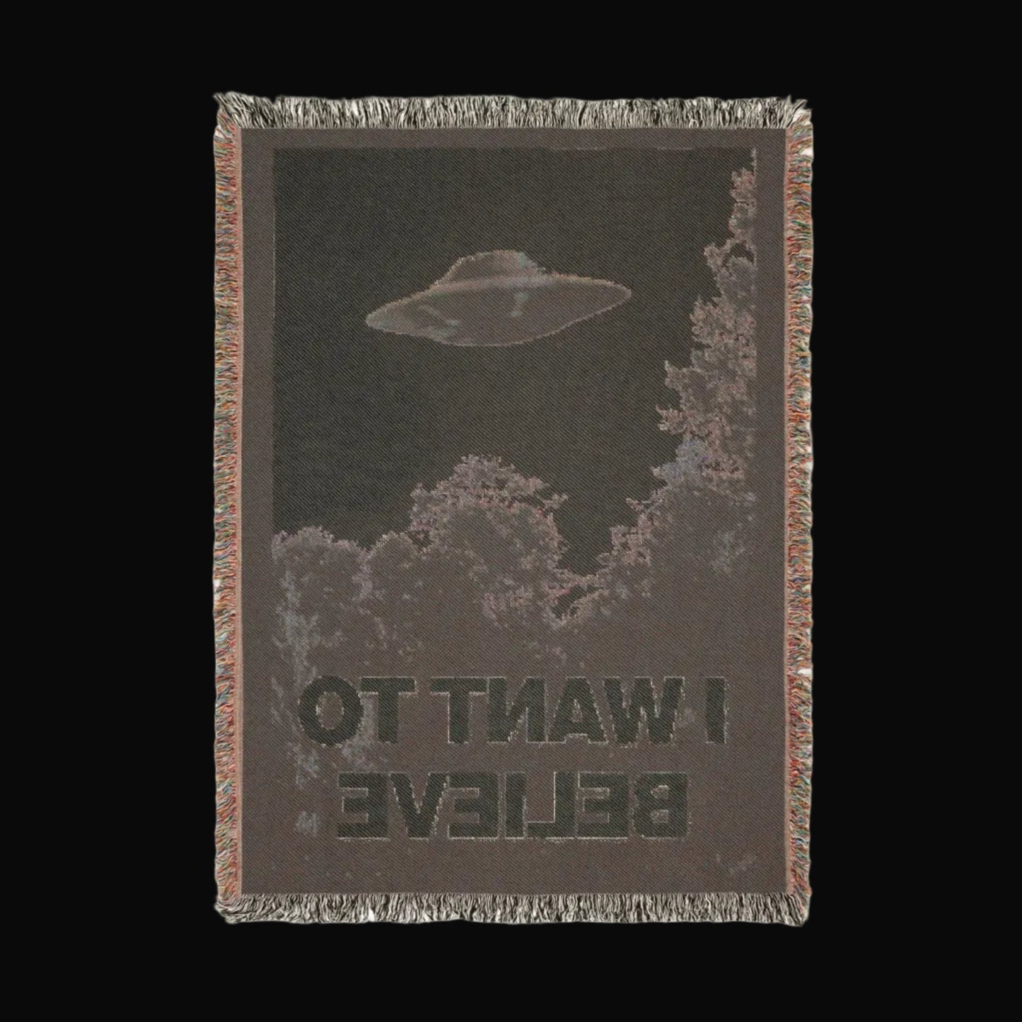 Home Decor - I Want to Believe UFO Blanket | Woven, Fleece, Velveteen Throw | Alien & UFO | Home Decor from SHIRT MONSTERS
