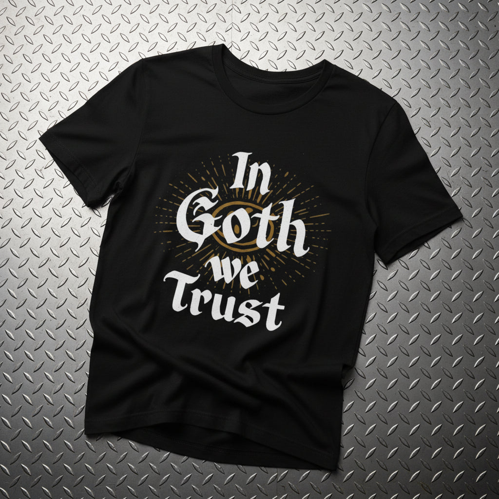 T-Shirt - In Goth We Trust Tee | Bella + Canvas Unisex T-shirt from Crypto Zoo Tees