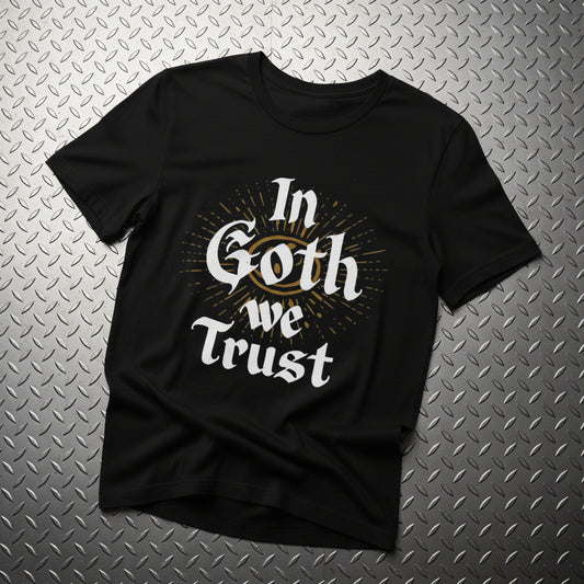 T-Shirt - In Goth We Trust Tee | Bella + Canvas Unisex T-shirt from Crypto Zoo Tees