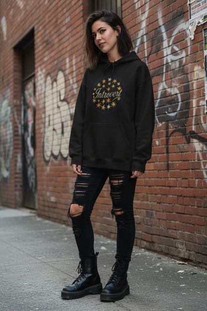 Hoodie - Introvert Shirt | Funny | Retro & Vintage | ❄️ Pullover Hoodie from SHIRT MONSTERS