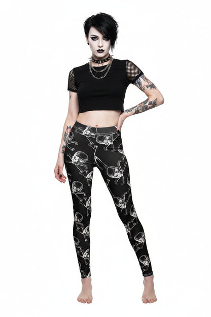 All Over Prints - Jolly Roger Leggings | Skulls & Skeletons, Retro & Vintage | Goth/Gothic from SHIRT MONSTERS