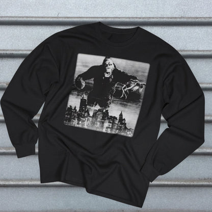 Long - sleeve - King Kong Long Sleeve | Unisex Long Sleeve Tee - Guldan 2400 | Horror, Retro & Vintage | Punk from Crypto Zoo Tees