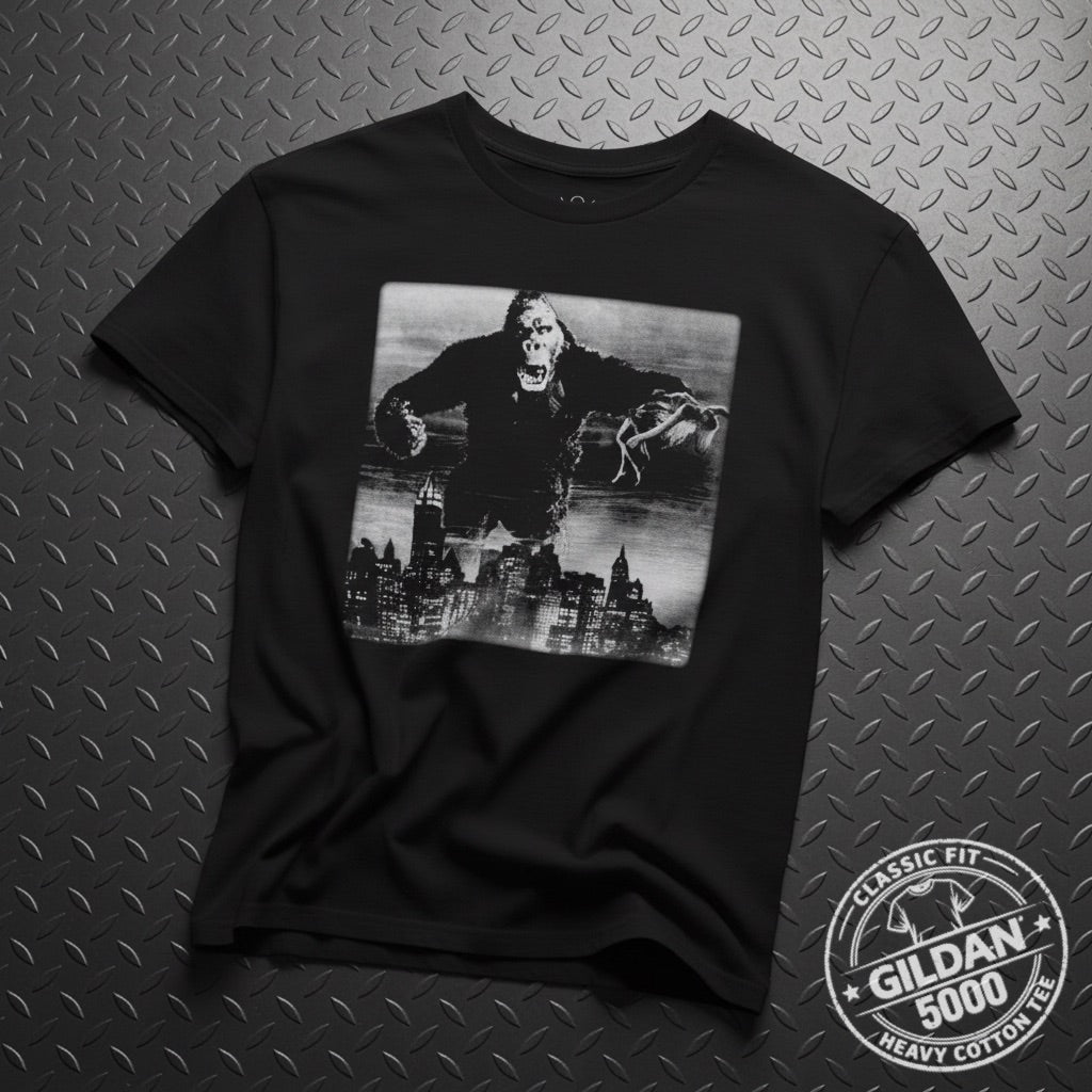 T-Shirt - King Kong Shirt | Unisex Heavy Cotton - Gildan 5000 | Horror, Retro & Vintage | Punk from Crypto Zoo Tees