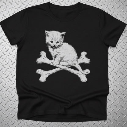 T-Shirt - Kitten & Crossbones Shirt | Animals Cats | Goth/Gothic | Pullover Hoodie from SHIRT MONSTERS