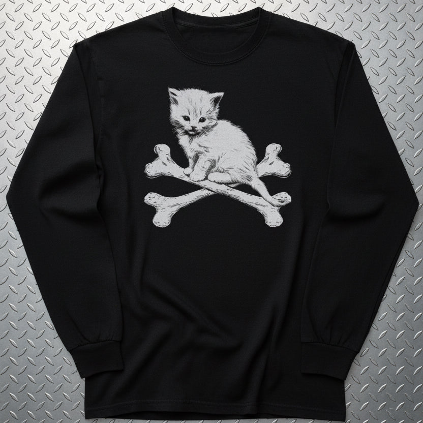 T-Shirt - Kitten & Crossbones Shirt | Animals Cats | Goth/Gothic | Pullover Hoodie from SHIRT MONSTERS