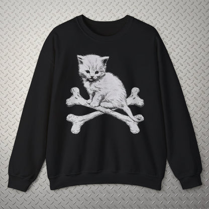 T-Shirt - Kitten & Crossbones Shirt | Animals Cats | Goth/Gothic | Pullover Hoodie from SHIRT MONSTERS