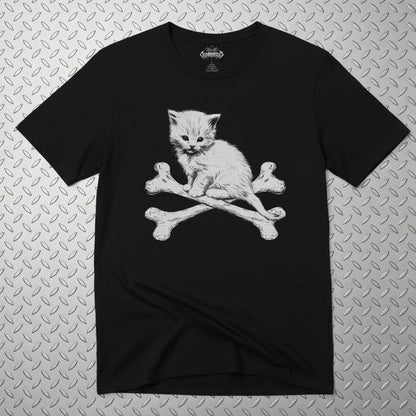 T-Shirt - Kitten & Crossbones Shirt | Animals Cats | Goth/Gothic | Pullover Hoodie from SHIRT MONSTERS