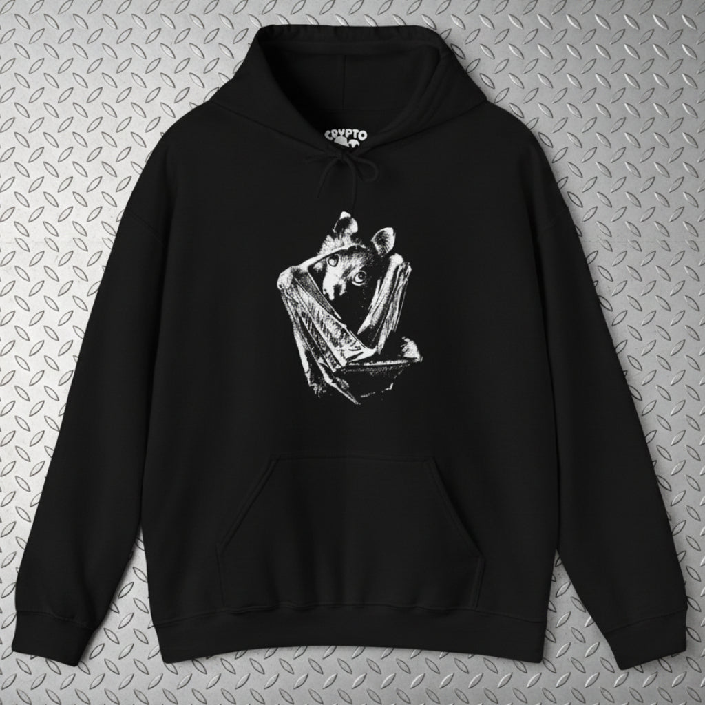 Hoodie - Large Gothic Bat Graphic | Hoodie | Hooded Sweatshirt from Crypto Zoo Tees
