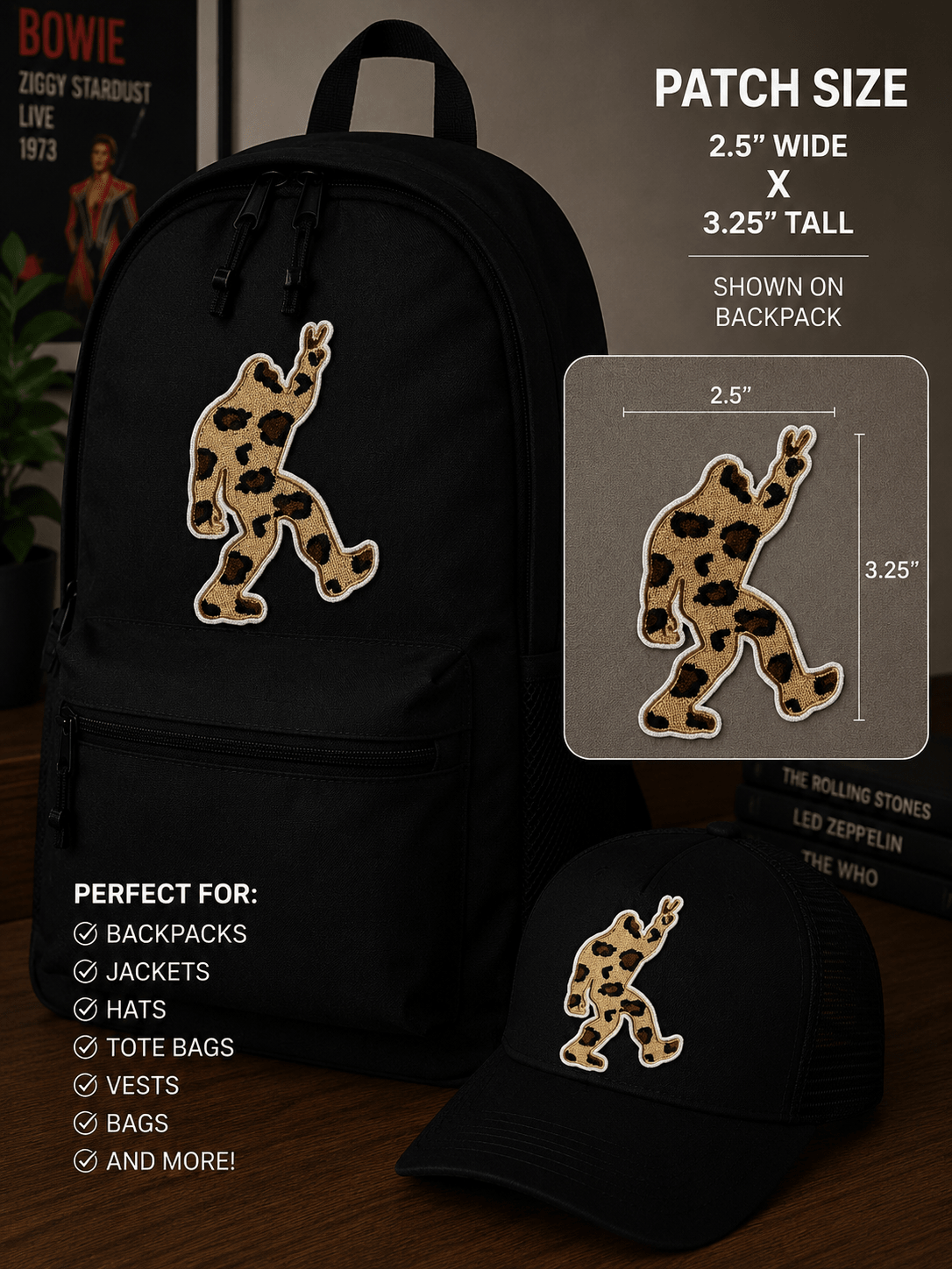 - Leopard Peace Bigfoot Patch | Iron On Patch | Bigfoot, Cryptids from SHIRT MONSTERS
