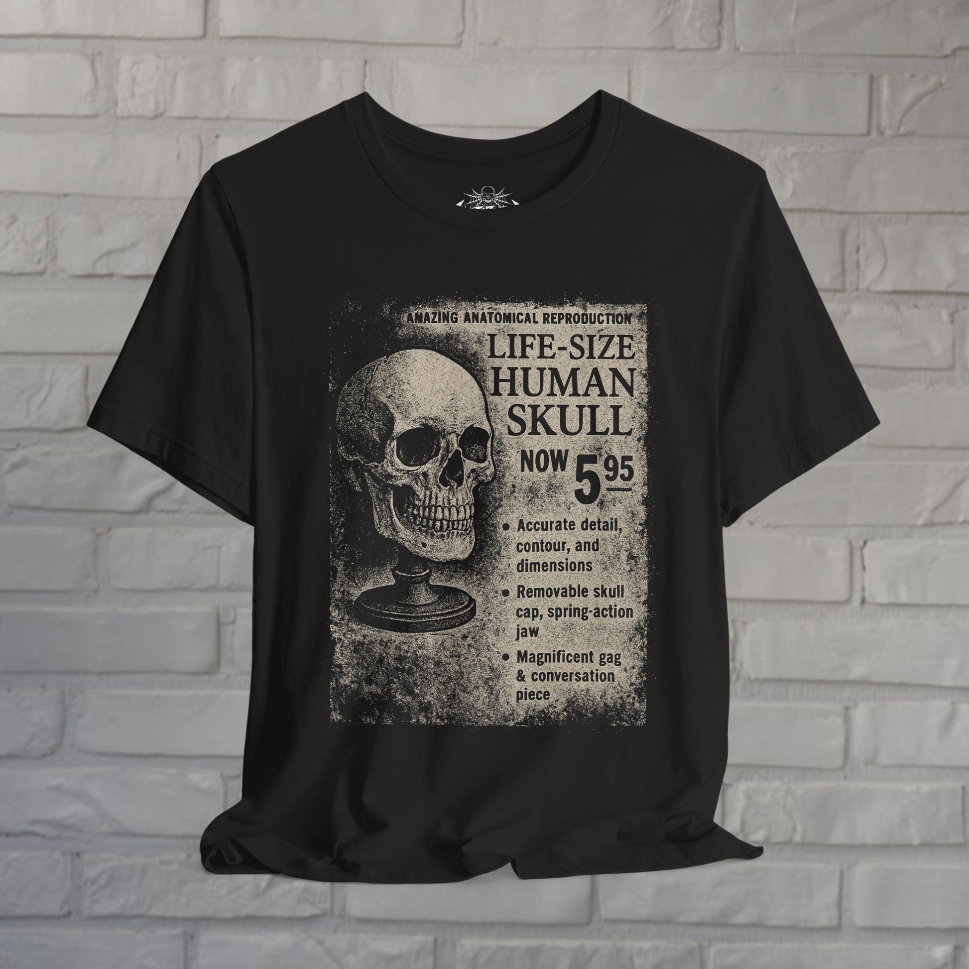 T-Shirt - Life - Sized Skull Ad Apparel | T-shirt, Sweatshirt, Hoodie, Tank | Horror, Skulls & Skeletons | Retro & Vintage from Crypto Zoo Tees