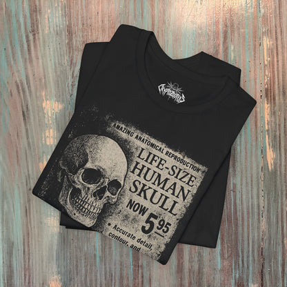 T-Shirt - Life - Sized Skull Ad Apparel | T-shirt, Sweatshirt, Hoodie, Tank | Horror, Skulls & Skeletons | Retro & Vintage from Crypto Zoo Tees