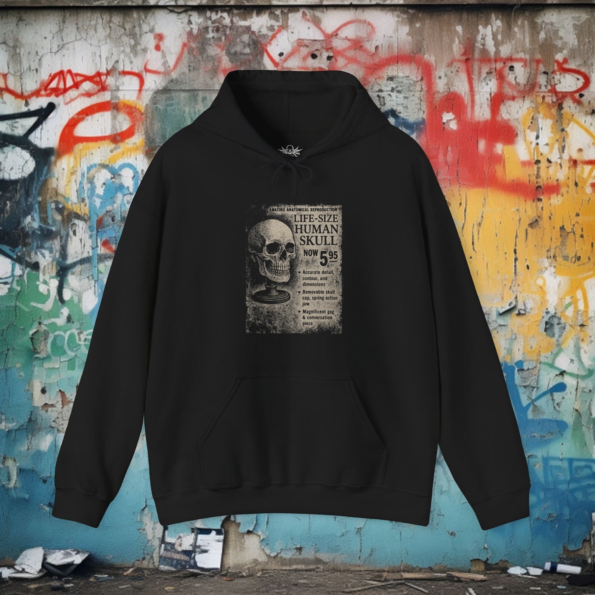 T-Shirt - Life - Sized Skull Ad Apparel | T-shirt, Sweatshirt, Hoodie, Tank | Horror, Skulls & Skeletons | Retro & Vintage from Crypto Zoo Tees
