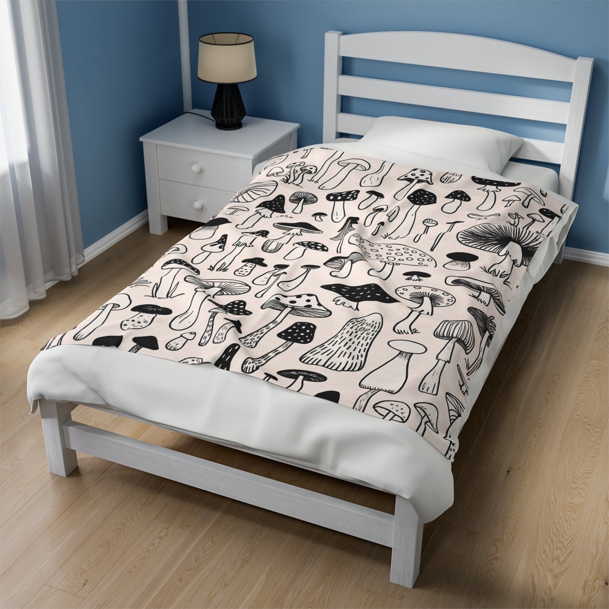 All Over Prints - Light Mushroom | Cozy Velvet Blanket | 3 Different Sizes from Crypto Zoo Tees
