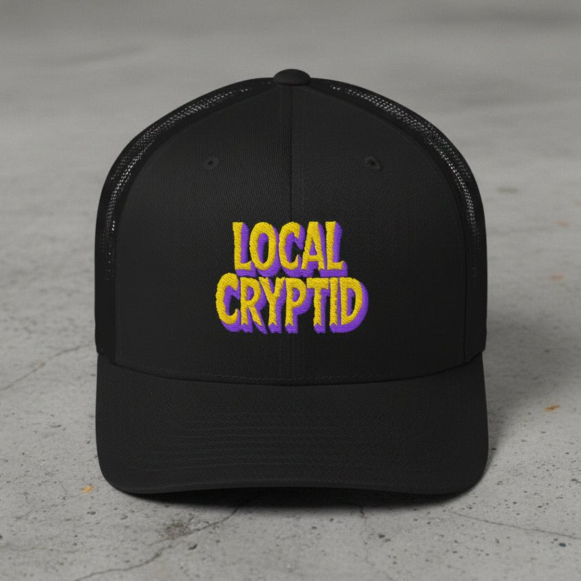 - Local Cryptid Trucker Cap | Horror Hat | Cryptids, Mothman | Retro & Vintage from SHIRT MONSTERS