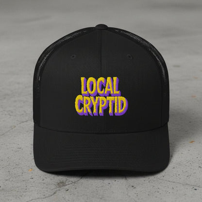 - Local Cryptid Trucker Cap | Horror Hat | Cryptids, Mothman | Retro & Vintage from SHIRT MONSTERS