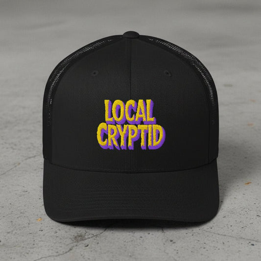 - Local Cryptid Trucker Cap | Horror Hat | Cryptids, Mothman | Retro & Vintage from SHIRT MONSTERS