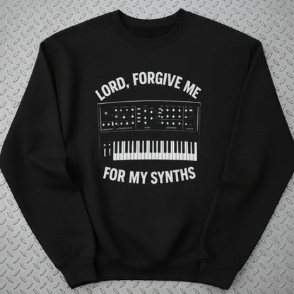 Sweatshirt - Lord Forgive Me For My Synths | Unisex Crewneck Sweatshirt | Music from SHIRT MONSTERS