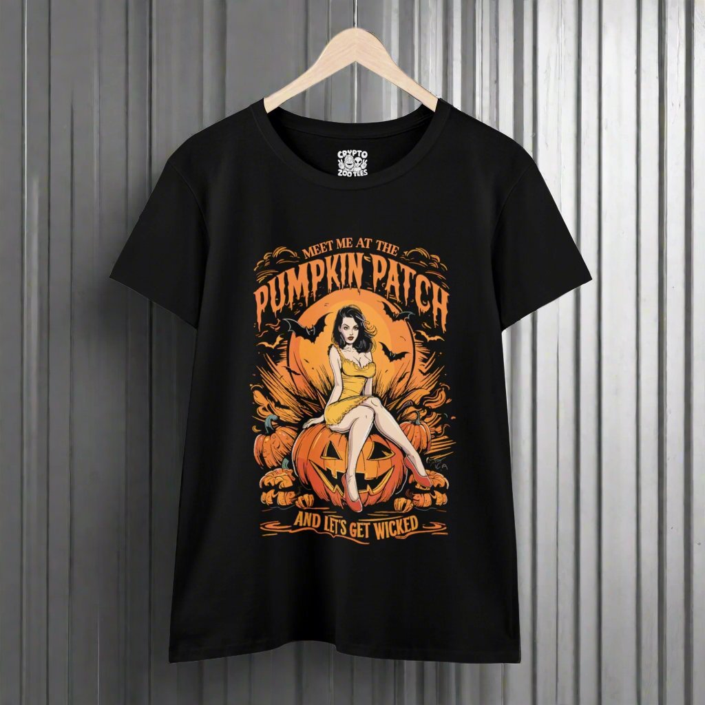 T - Shirt - Meet Me at the Pumpkin Patch | Halloween | Women's T - Shirt | Cotton Tee from Crypto Zoo Tees