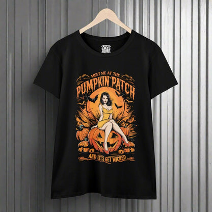 T - Shirt - Meet Me at the Pumpkin Patch | Halloween | Women's T - Shirt | Cotton Tee from Crypto Zoo Tees
