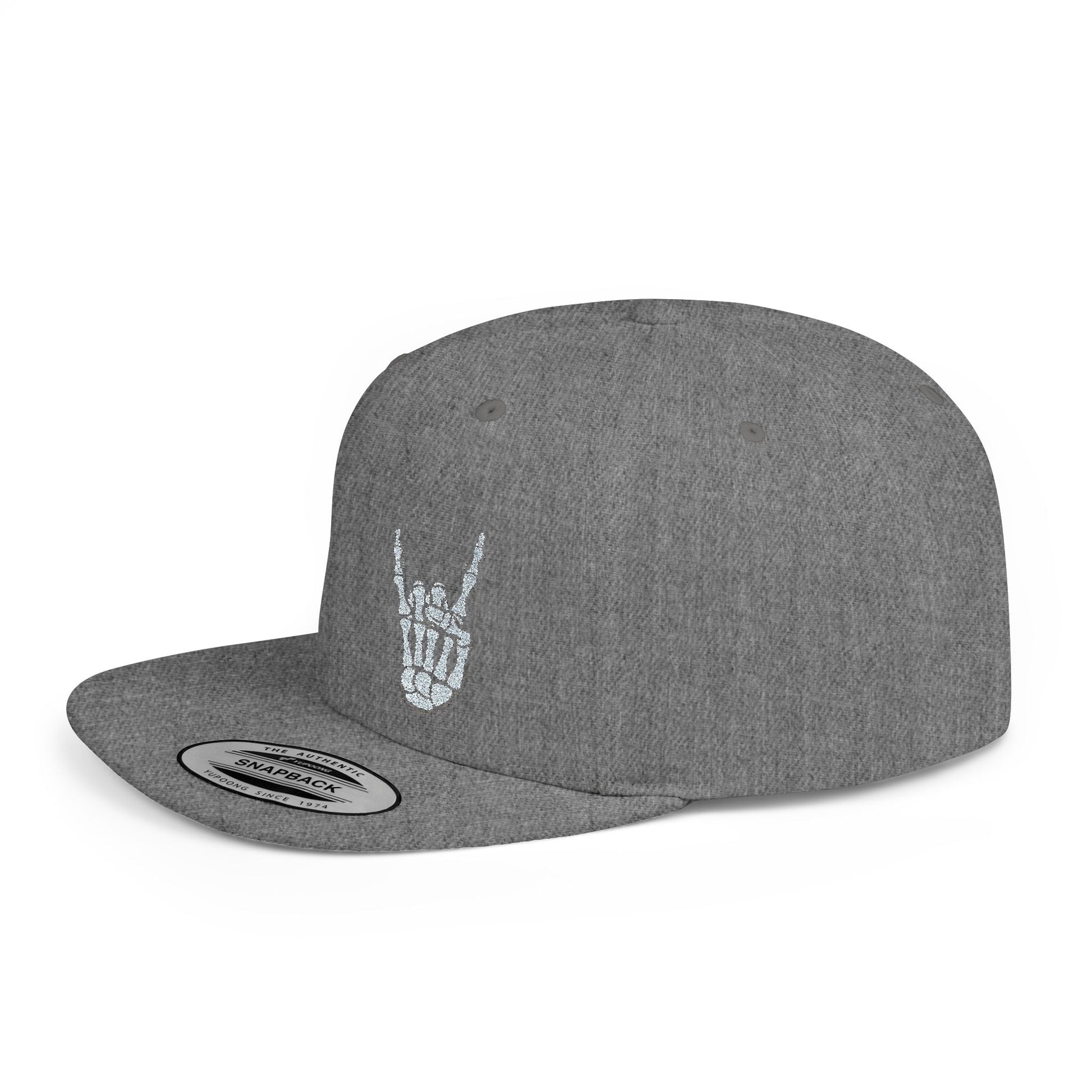 Hats - Metal Snapback Hat Skeleton Devil Horn Fingers Flat Bill Cap Black Street Style Hat Goth Adjustable Cap Gift For Rock FansSkeleton Metal Devil Horn Fingers | Hats & Beanies | Skulls & Skeletons, Metal | Metal from Crypto Zoo Tees