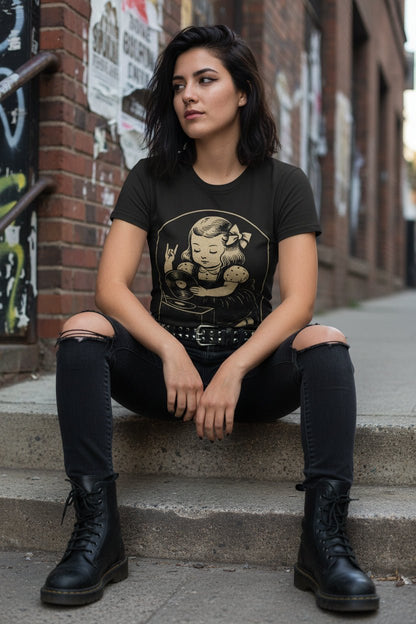 T-Shirt - Metal Vinyl Girl Record Player | Graphic Apparel | Music | Metal | ❄️ Pullover Hoodie from SHIRT MONSTERS