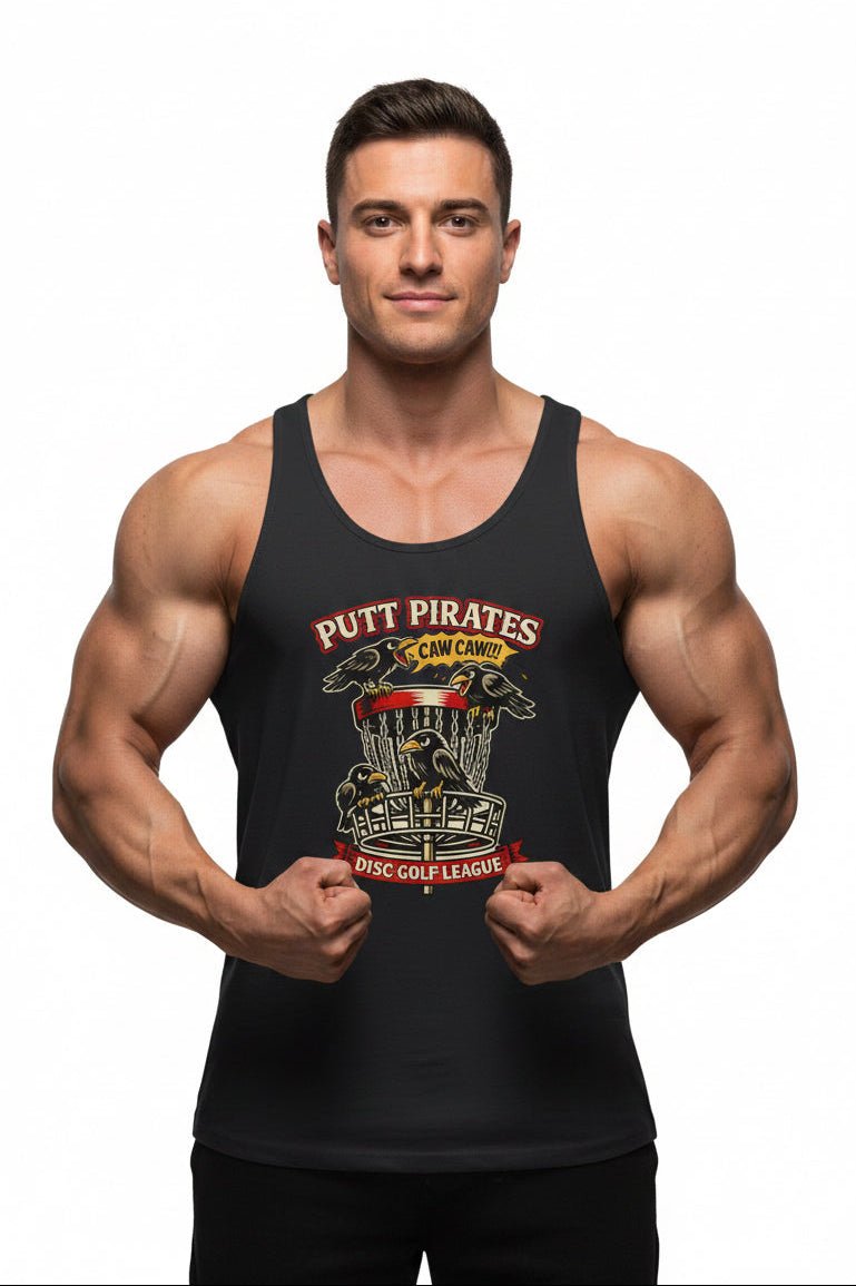 Tank Top - Mike Mui Caw Caw Tank - Putt Pirates Disc Golf Tank — Putt Pirates Caw Caw! League Tank Top from Crypto Zoo Tees
