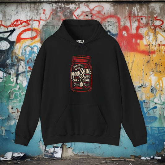 Hoodie - Moonshine Hoodie | Single Sided Pullover Hoodie | Food & Drink from Crypto Zoo Tees