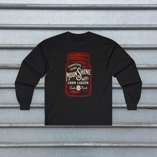 Long - sleeve - Moonshine Long Sleeve | Long Sleeve T-shirt | Food & Drink from Crypto Zoo Tees