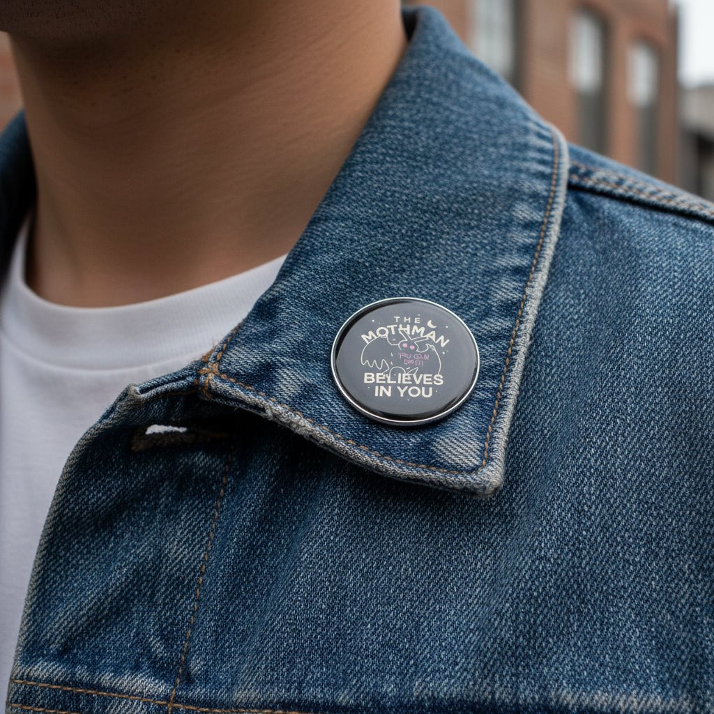 - Mothman Believes Pin | Pinback Button | Mothman, Funny from SHIRT MONSTERS