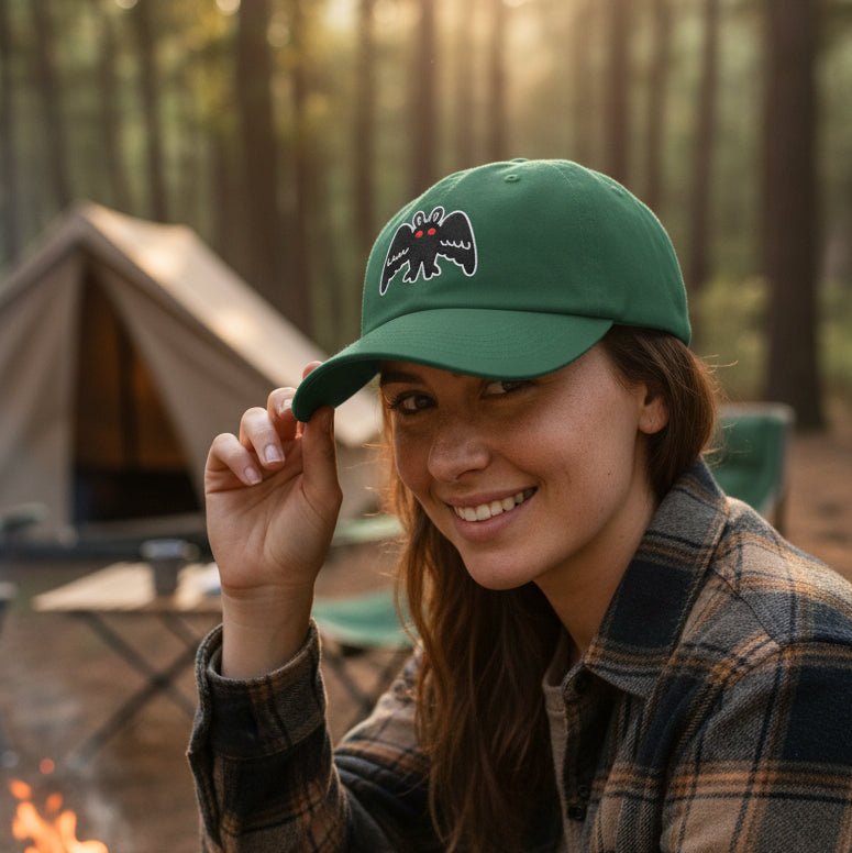 Hats - Mothman Dad Cap | Point Pleasant | Cute Cryptids Paranormal Hat from Crypto Zoo Tees