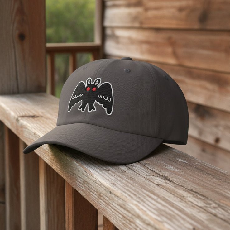 Hats - Mothman Dad Cap | Point Pleasant | Cute Cryptids Paranormal Hat from Crypto Zoo Tees